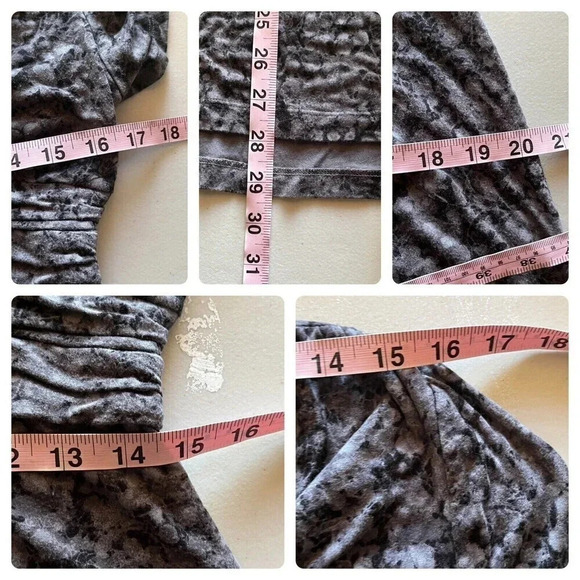 Soma Womens Grey BLK Short Sleeve Twist Front Tunic Dancing fairy grunge  M - Picture 7 of 9